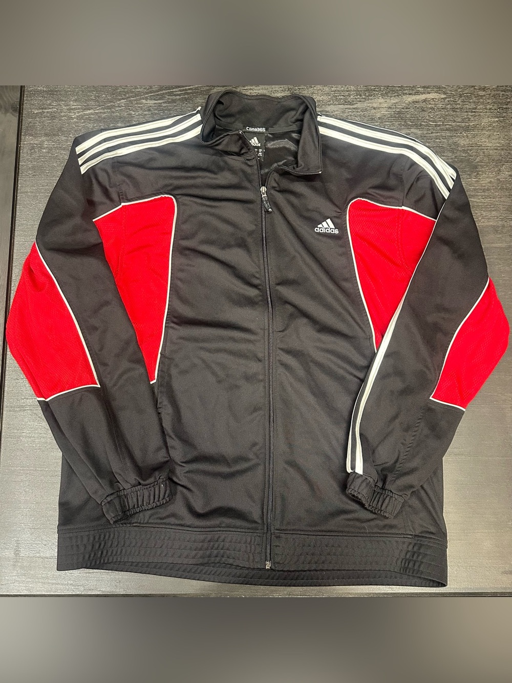 Adidas Clima365 full-zip Black Red track jacket Size XL
